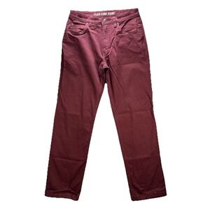 Duluth Flex Fire Hose Pants Men 32x34 Burgundy Workwear Canvas Relaxed Fit
